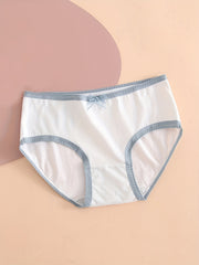 5pcs Heart & Plaid Print Briefs Comfy Intimates Panties