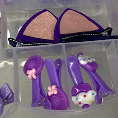 Girls Hair Accessories Set: Clips & Ties, Bow Flowers Cat Ear Hairpin