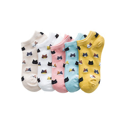 5 Pairs Women's Cat Socks - Funny Claw Ankle Socks