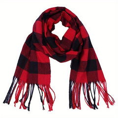 Kids Plaid Scarf Long Neck Scarf for Boys and Girls Ages 1-12