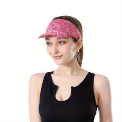 Striped Ponytail Visor Hat UV Protection Sports Sun Hat