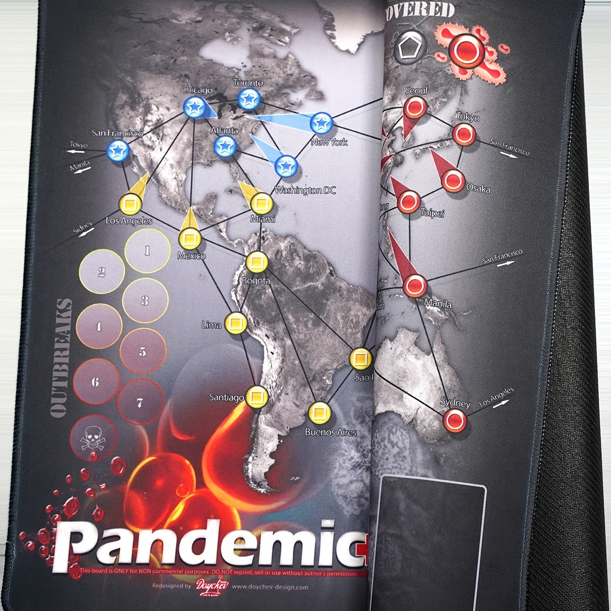 Pandemic Board Game Play Mat Base Game Family Board Game Map Player Mat