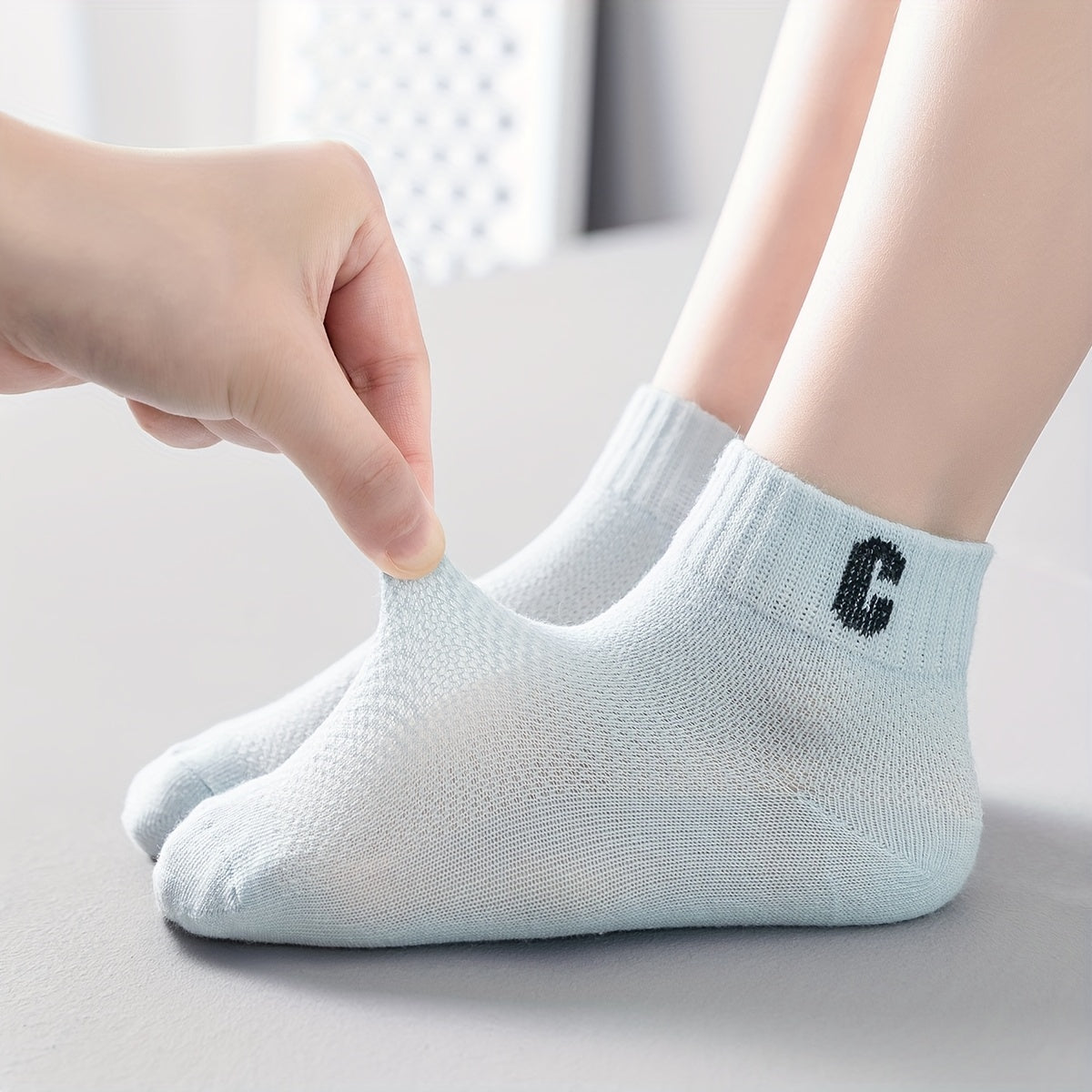 5 Pairs Casual Letter Graphic Print Breathable Socks for Teens