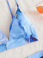 Women's Tie Dye Print High Waist Push Up Bikini Set