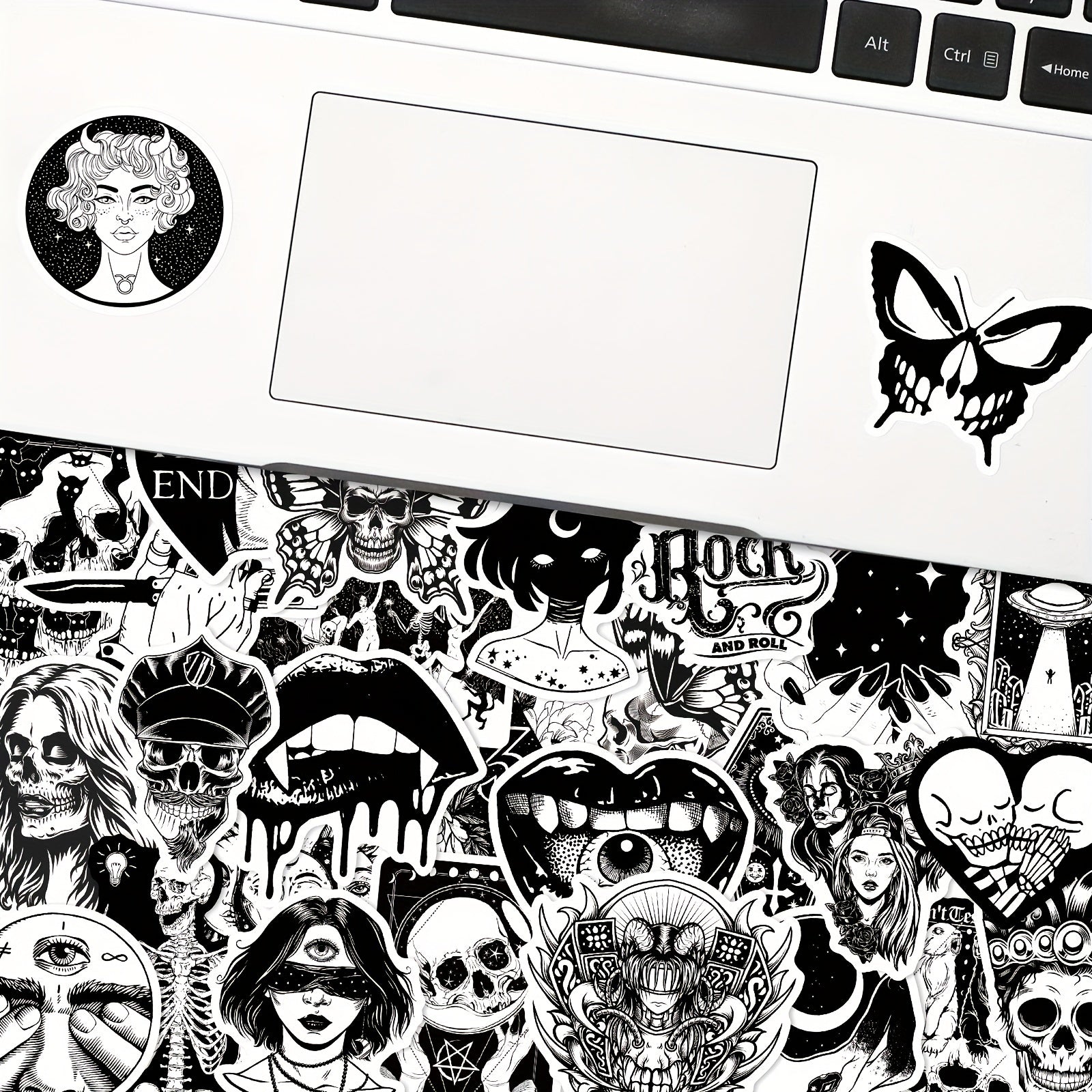 100pcs Gothic Stickers Skull Waterproof Vinyl Stickers For Laptop Phone Car