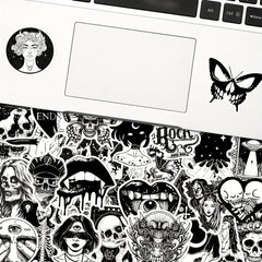 100pcs Gothic Stickers Skull Waterproof Vinyl Stickers For Laptop Phone Car