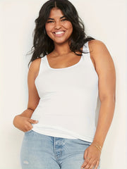 Solid Scoop Neck Summer Tank Top