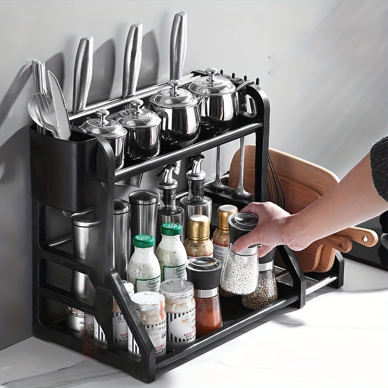 2 Tier Spice Rack Organizer for Kitchen Countertop Storage