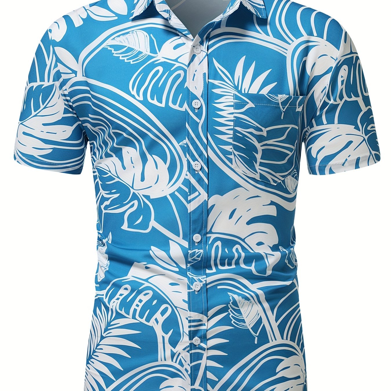 Tropical Hawaiian Shirt Men's Allover Print Button Up Short Sleeve