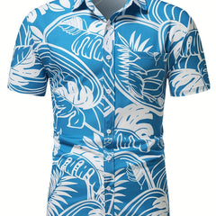 Tropical Hawaiian Shirt Men's Allover Print Button Up Short Sleeve