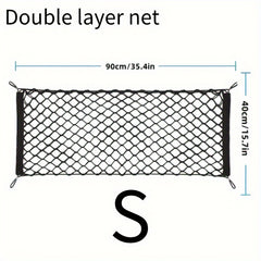 Car Trunk Storage Mesh Bag with Hooks Car Interior Accessories