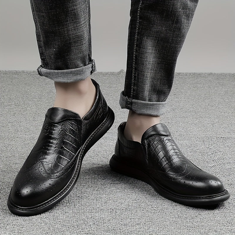 Men's Leather Oxford Shoes British Style Non Slip Dress Shoes