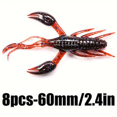 8pcs 60mm Soft Lures Shrimp Shaped Fishing Baits