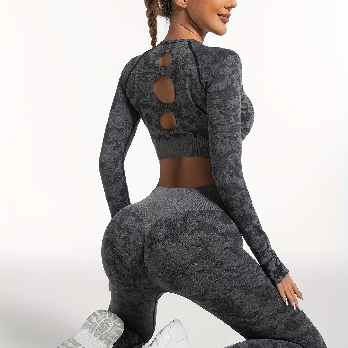 Camouflage Yoga Workout Set Top & Leggings Suit Women's Activewear