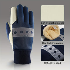 Waterproof Winter Gloves with Reflective Band for Security