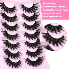 7 Pairs Fluffy False Eyelashes D Curl 8D Volume Lashes Fox Eye Style