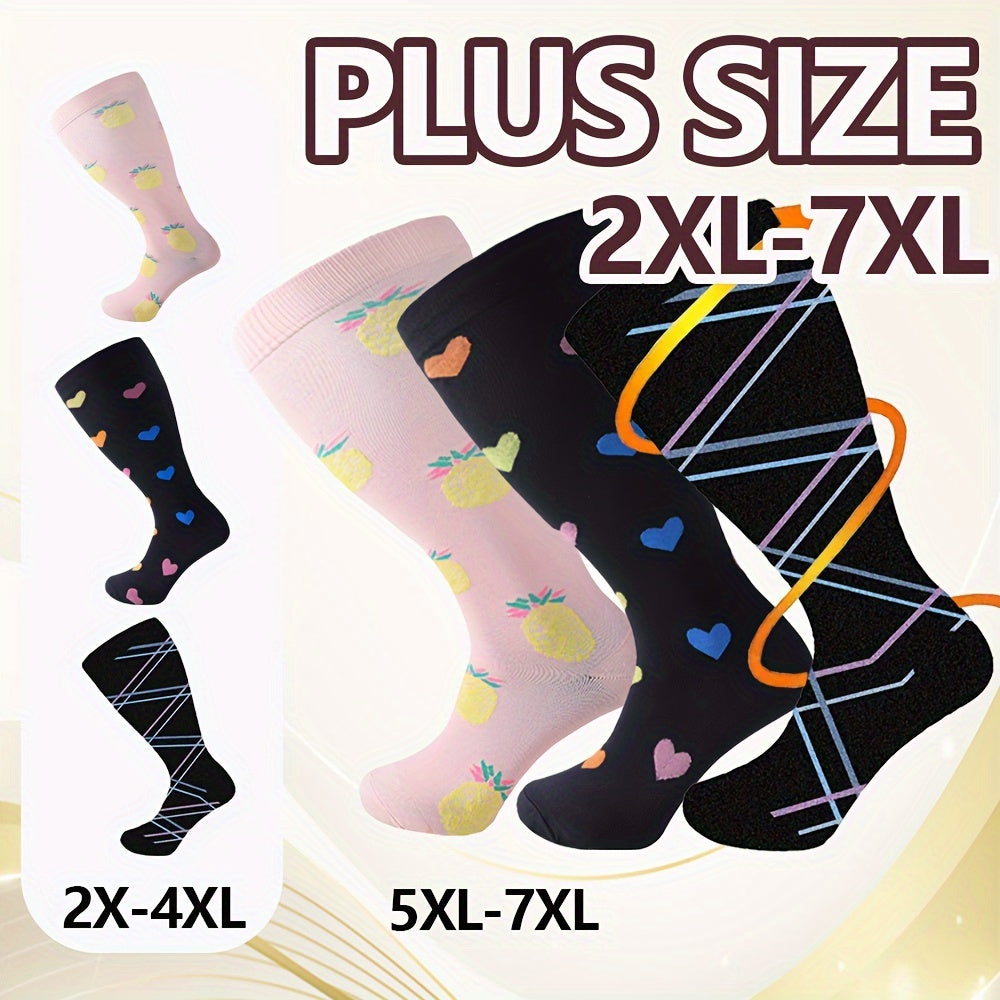 Copper Compression Socks 15-20mmHg Knee High Stockings for Wide Calf Men Women