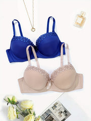 Push Up Bras with Contrast Lace Set of 2