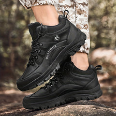 Men's Hiking Boots Lace Up, Wear Resistant Outdoor Shoes for Climbing