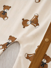 Cotton Doll Bear Print Romper Baby Bodysuit