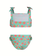 Girls Strawberry Graphic Tankini Swimsuit Set