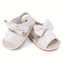 Bowknot Breathable Open Toe Sandals For Baby Girls Lightweight Anti Slip Sandals