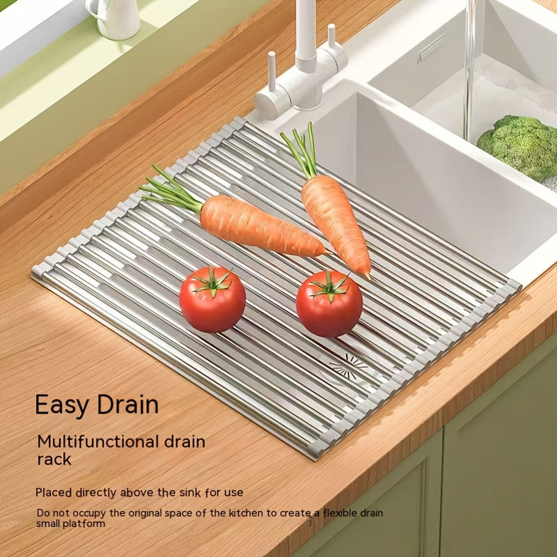 Roll Up Dish Drying Rack Foldable Sink Mat