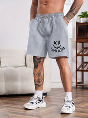 Men's Smiley Print Comfy Shorts