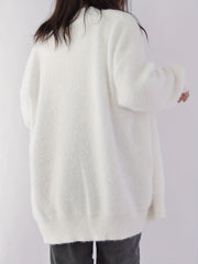 Women's Solid V-Neck Long Sleeve Cardigan