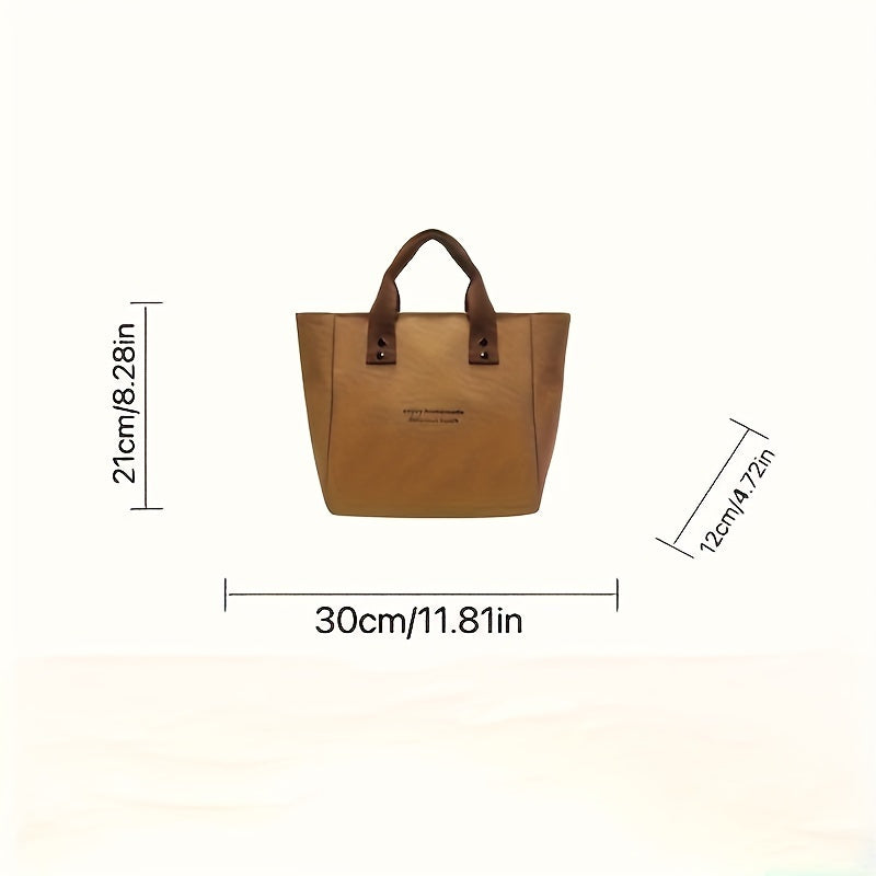 LATTBY Classic Canvas Tote Bag Durable Textile Material Solid Shoulder Bag