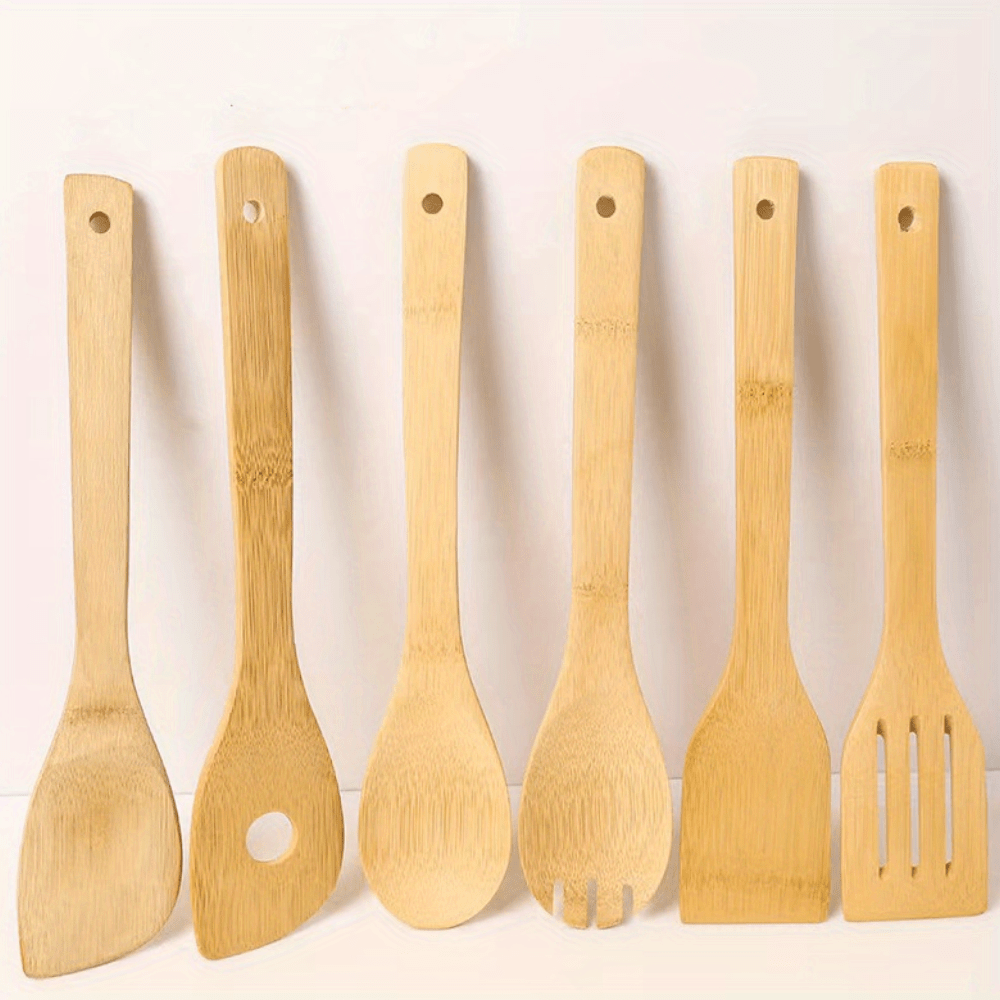 6pc Bamboo Shovel Cooking Utensils Set