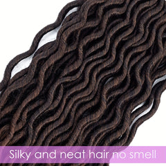 6pk 18in Ombre Long Curly Faux Locs Crochet Hair Deep Wave Braiding Hair