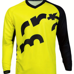Men's Long Sleeve V Neck Motorcycle T-Shirt Quick Dry