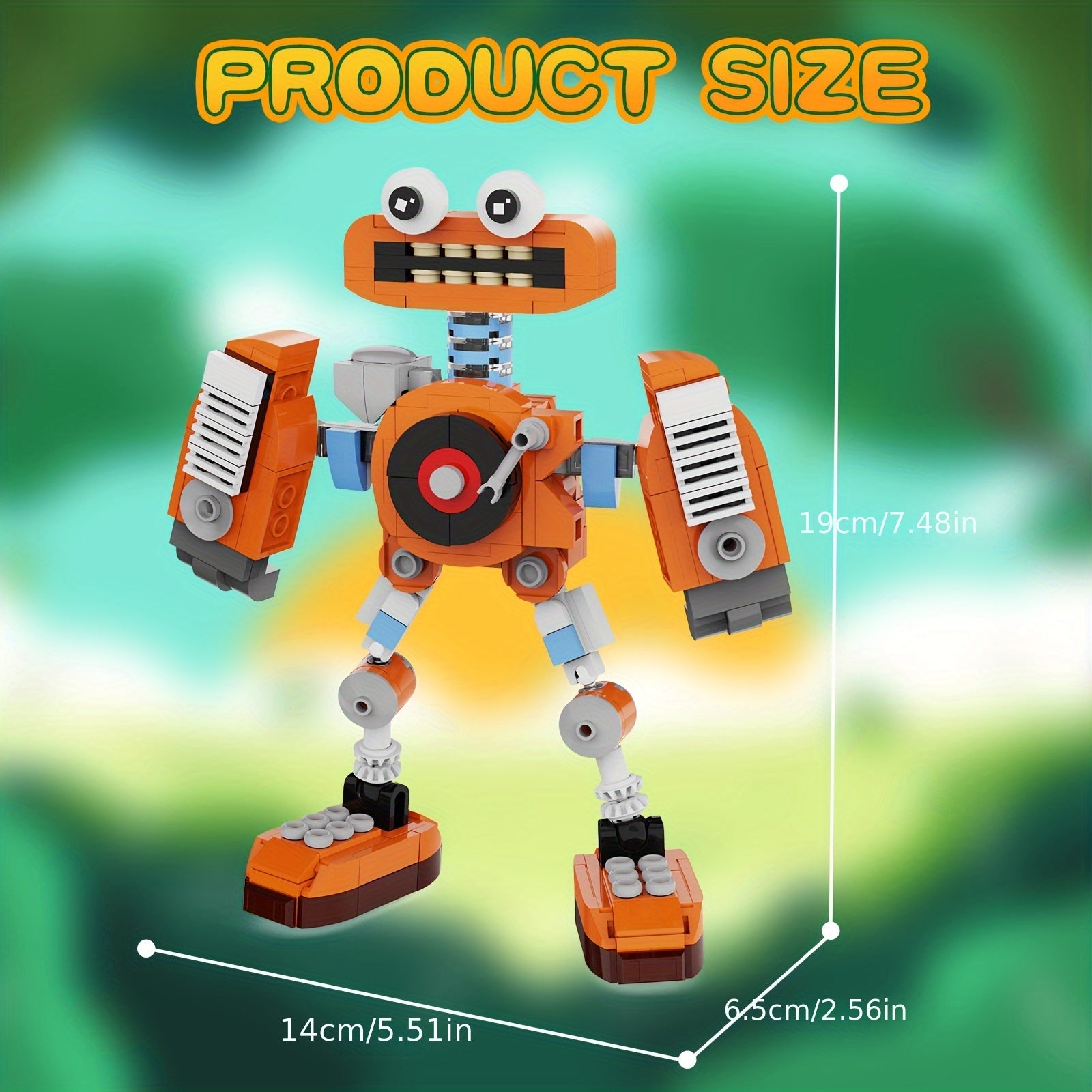 305pcs My Singing Monster Orange Monster Building Blocks Toy