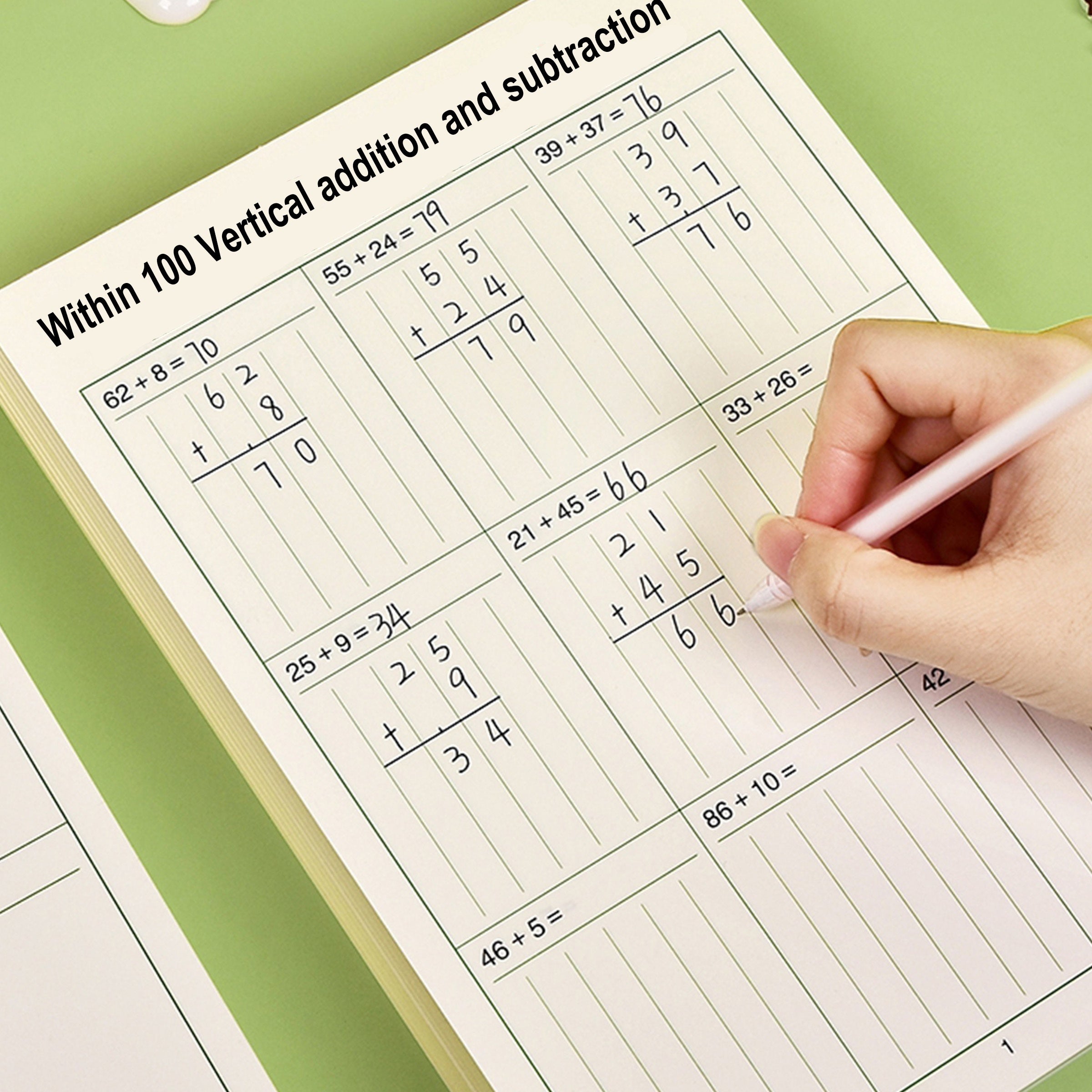 Math Workbook Set Addition Subtraction Vertical Math Exercise Book within 100