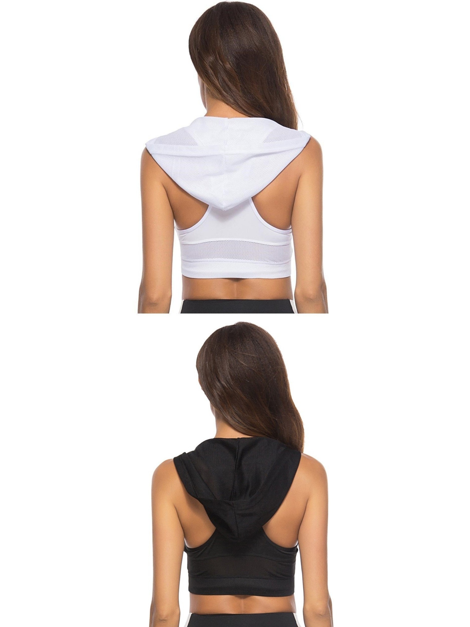 Seamless Hooded Sports Bra Comfy & Breathable Tank Bra