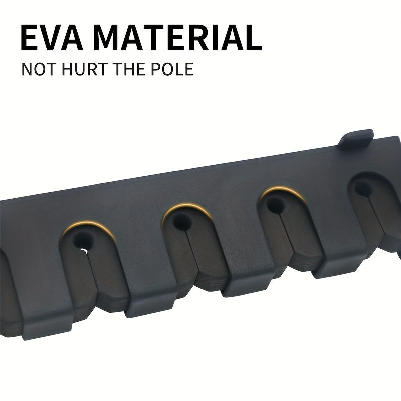 6 Hole Wall Mounted Fishing Rod Rack Durable Plastic Holder for Easy Storage