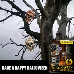 6pcs Hanging Skull Heads Halloween Decor Props