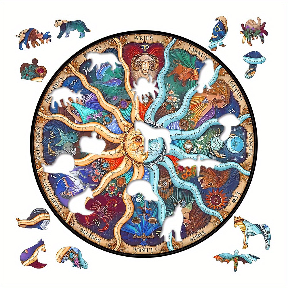 Zodiac Sign Wooden Puzzle Constellations 1000 Piece Set Ages 3 Gift Educational