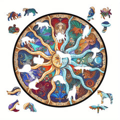 Zodiac Sign Wooden Puzzle Constellations 1000 Piece Set Ages 3 Gift Educational