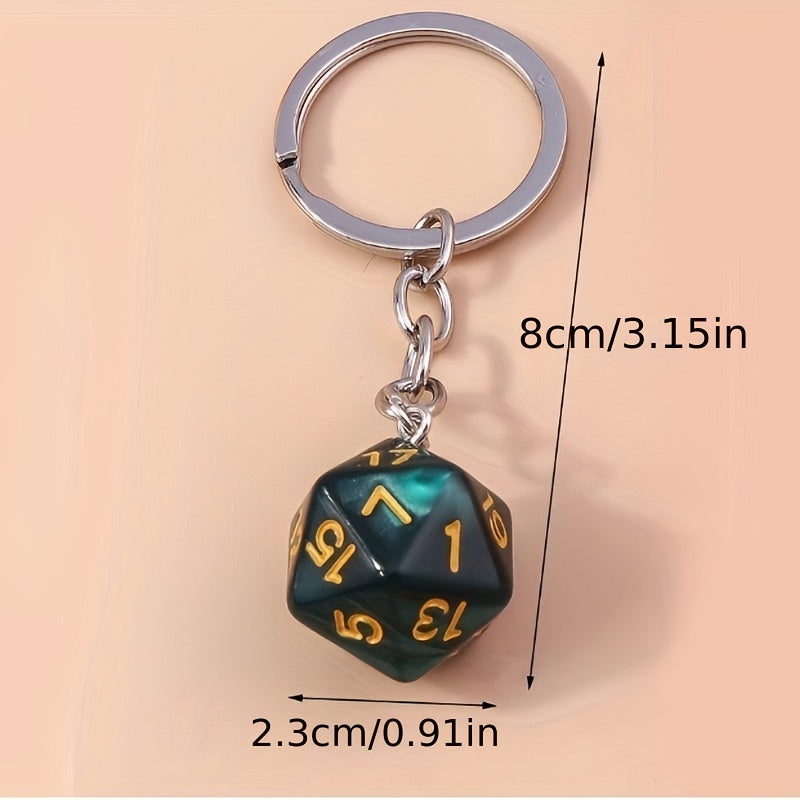 2pcs Dice Charm Keychain Purse Backpack Bag Pendant Key Ring Gift