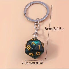 2pcs Dice Charm Keychain Purse Backpack Bag Pendant Key Ring Gift