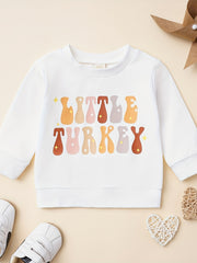 Baby Thanksgiving Little Turkey Sweatshirt T Shirt Kids Pullover Top