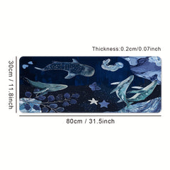 Deep Sea Whale Large Mouse Pad Non Slip Washable Rubber Material