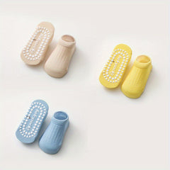 3 Pairs of Baby Non Slip Knit Socks Soft Breathable for Autumn & Spring