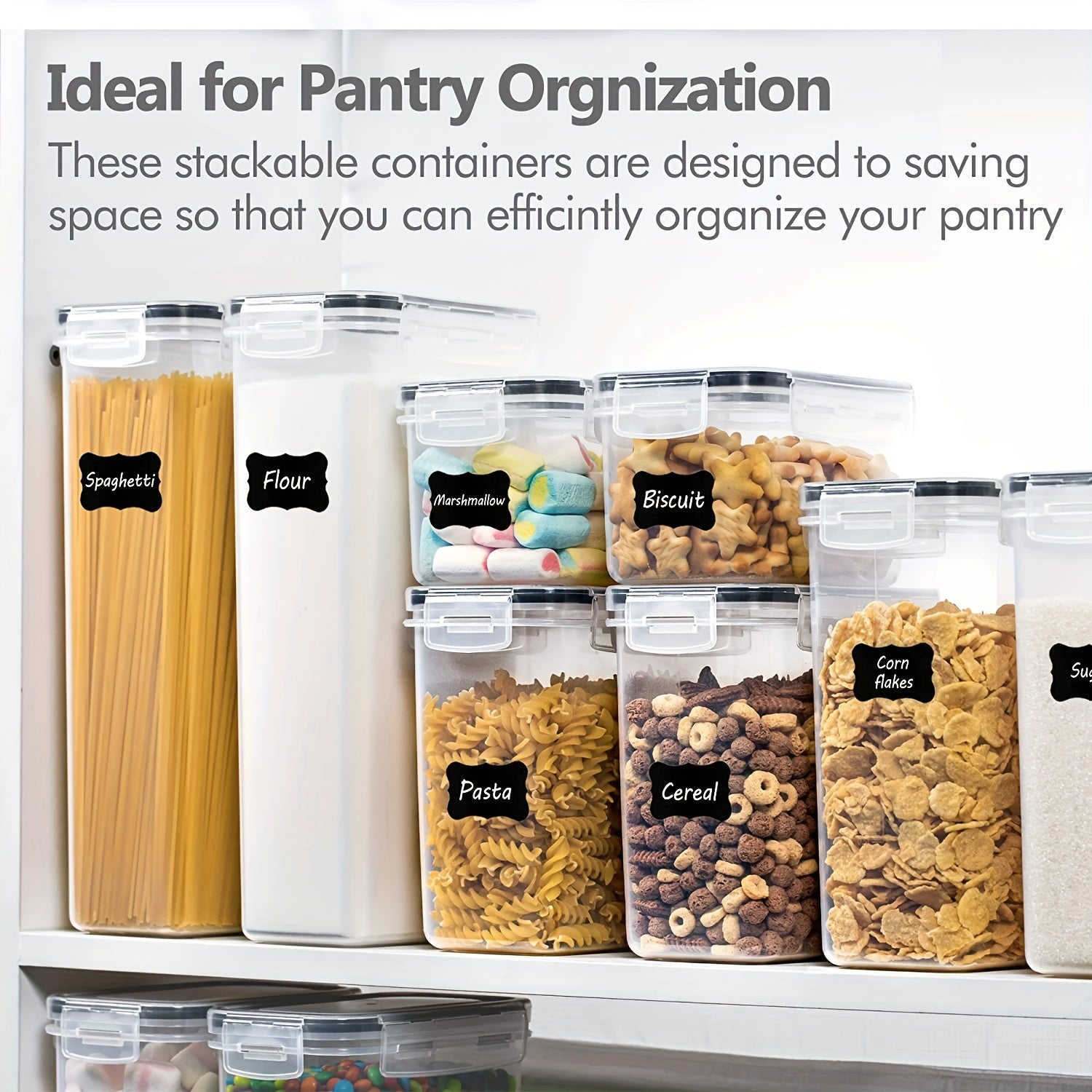 6pcs Airtight Food Storage Containers Set With Lids for Kitchen and Pantry