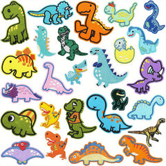 26pcs Dinosaur Iron On Patches Sew On Embroidered Applique Repair Patch DIY