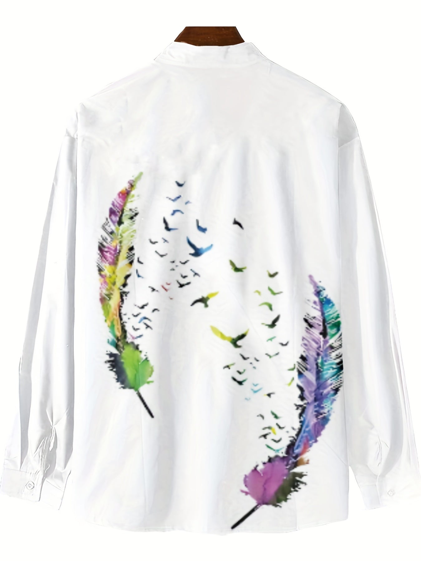 Feather Pattern Men's Long Sleeve Shirt