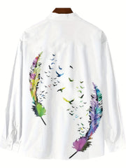 Feather Pattern Men's Long Sleeve Shirt