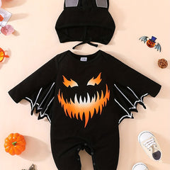 Baby Boys Halloween Animal Shape Cosplay Costume Bodysuit Hat